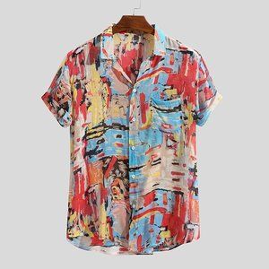 men‘s colorful short sleeve shirt